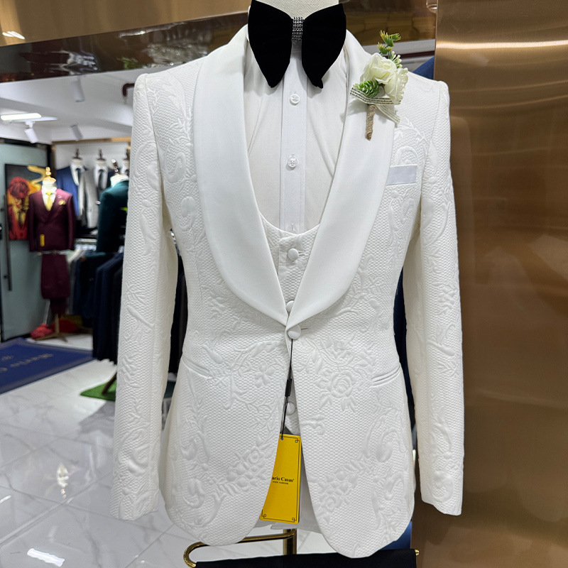 Men Formal Wear Pants - Men Wedding Suit White 3 Piece
