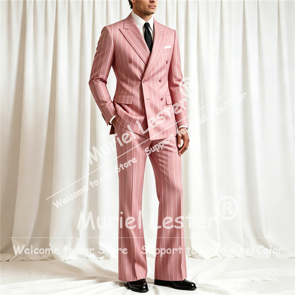 Elegant Stripes Suit Men 2 Pie - đánh giá và giá Men Formal Wear Pants